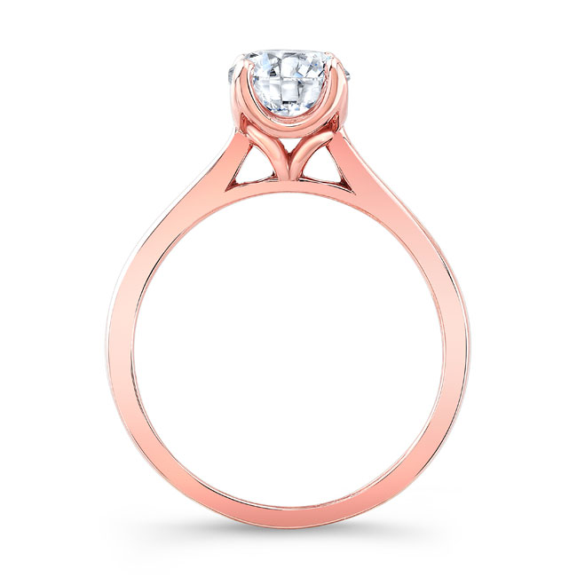 Rose Gold Delicate Curved Solitaire Ring Image 2