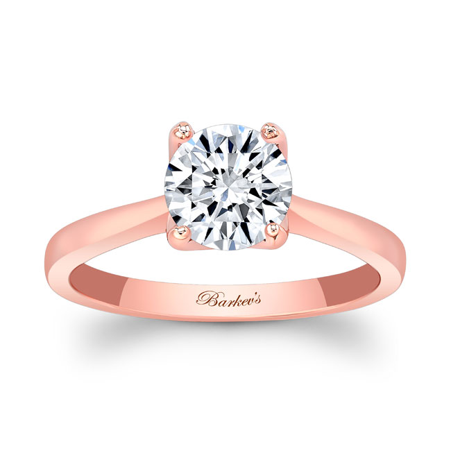 Rose Gold Delicate Curved Solitaire Ring