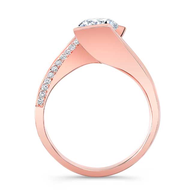 Rose Gold Tension Setting Ring Image 2