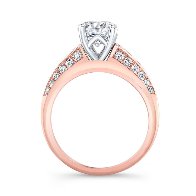 Rose Gold Moissanite Channel Set Wedding Ring Set Image 2