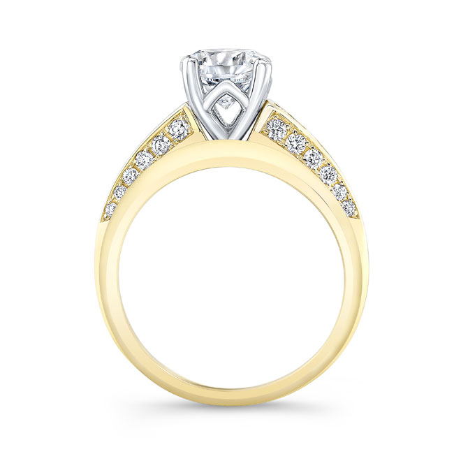 Yellow Gold Lab Diamond Channel Set Wedding Ring Set Image 2