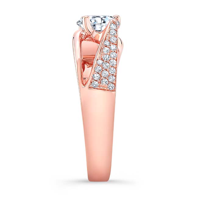 Rose Gold 3 Row Lab Grown Diamond Ring Image 3