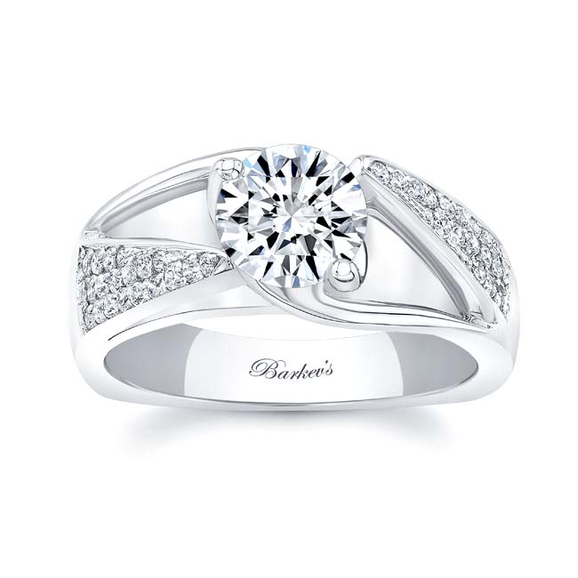 White Gold 3 Row Diamond Ring