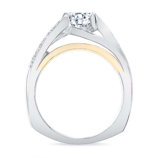 White Yellow Gold 3 Row Diamond Ring Image 2