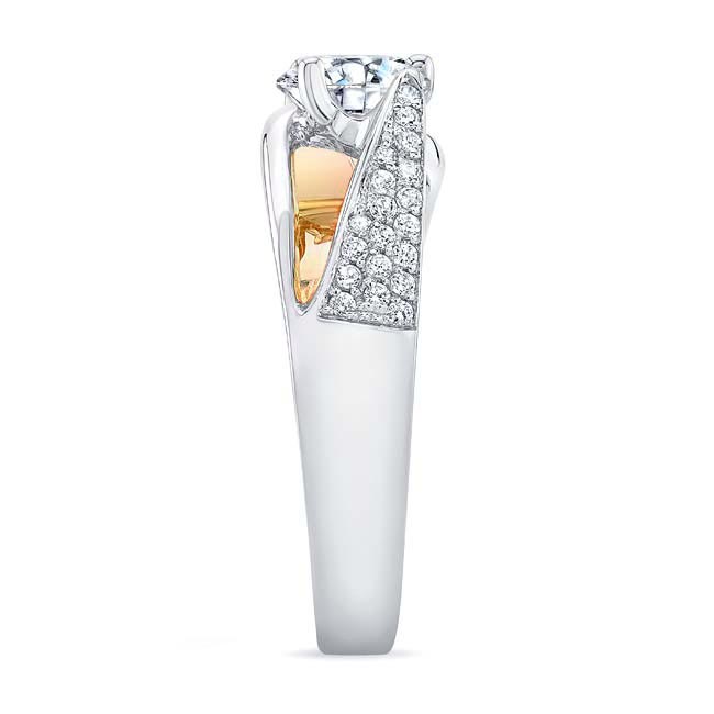 White Yellow Gold 3 Row Diamond Ring Image 3