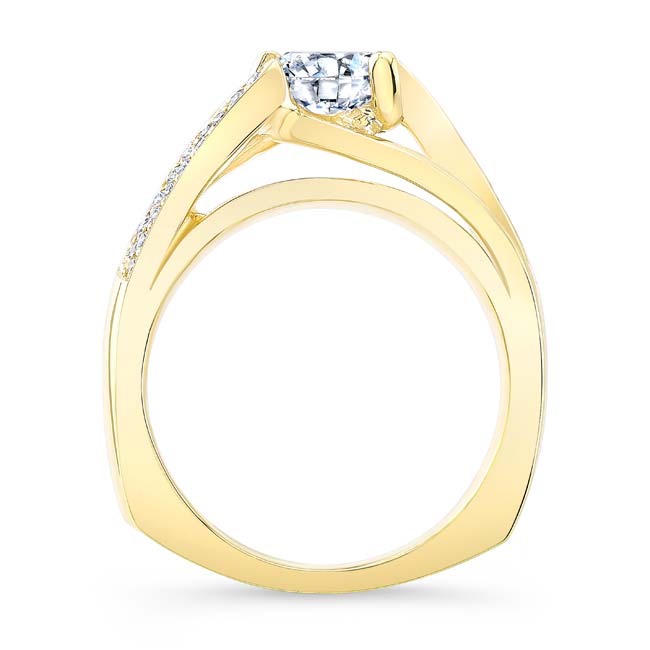 Yellow Gold 3 Row Lab Grown Diamond Ring Image 2