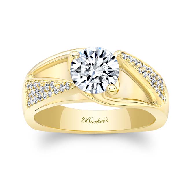 Yellow Gold 3 Row Lab Grown Diamond Ring