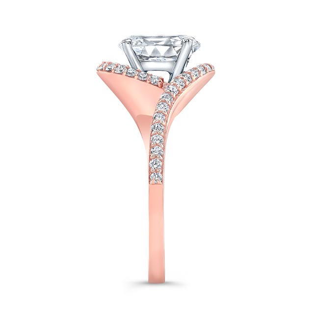 Rose Gold 2 Carat Oval Moissanite Ring Image 3