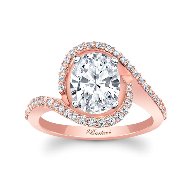 Rose Gold 2 Carat Oval Moissanite Ring