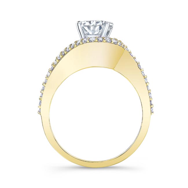 Yellow Gold 2 Carat Oval Moissanite Ring Image 2