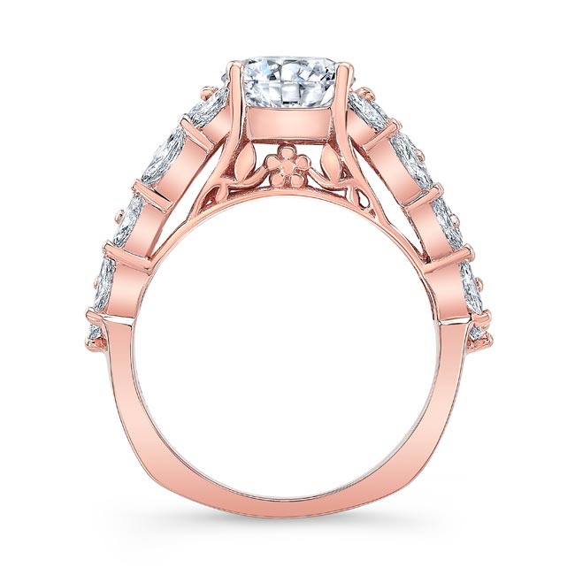 Rose Gold Three Row Radiant Cut Diamond Ring Image 2