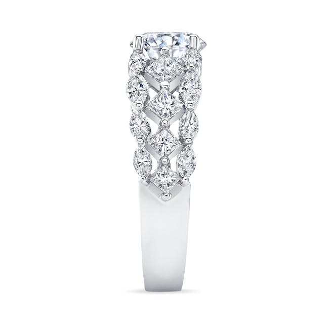 Three Row Radiant Cut Diamond Ring Image 3