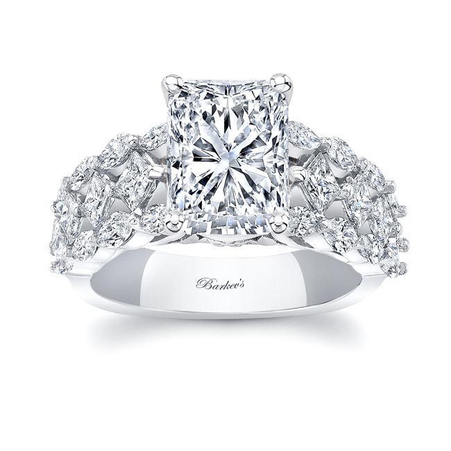 Three Row Radiant Cut Diamond Ring