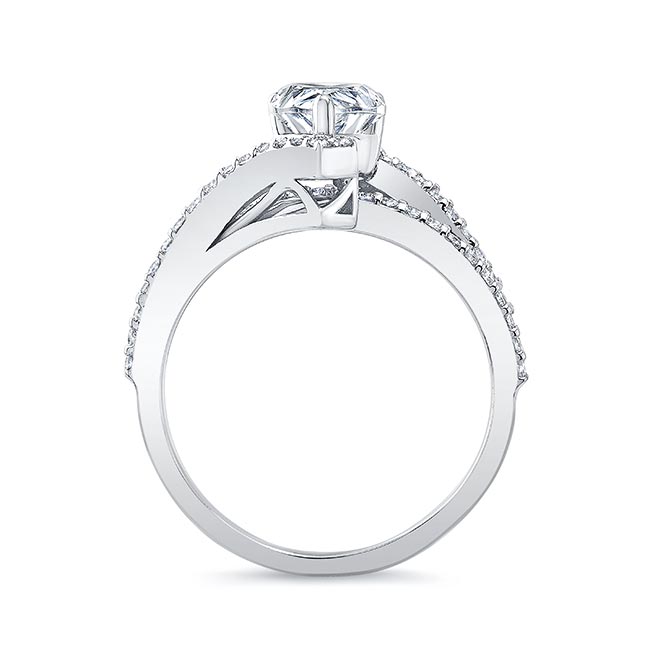 Split Shank Pear Moissanite Engagement Ring Image 2