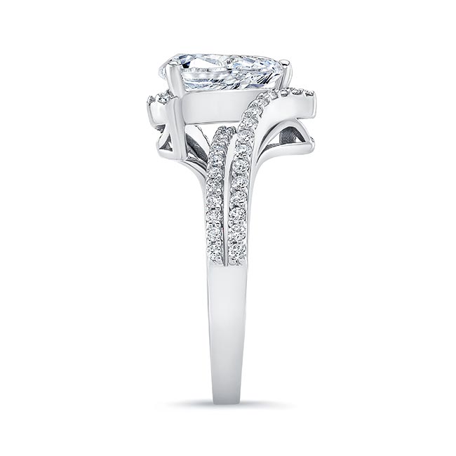 Split Shank Pear Moissanite Engagement Ring Image 3