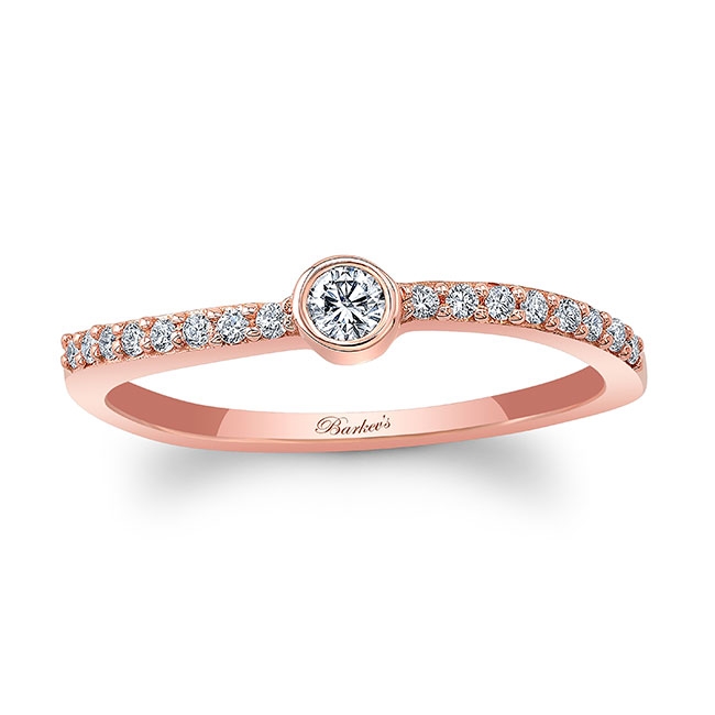 Rose Gold Ava Curved Diamond Promise Ring