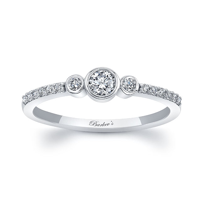 Mia Three Stone Diamond Promise Ring