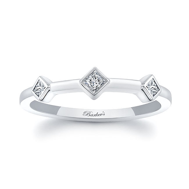 Mila Three Stone Princess Cut Promise Ring