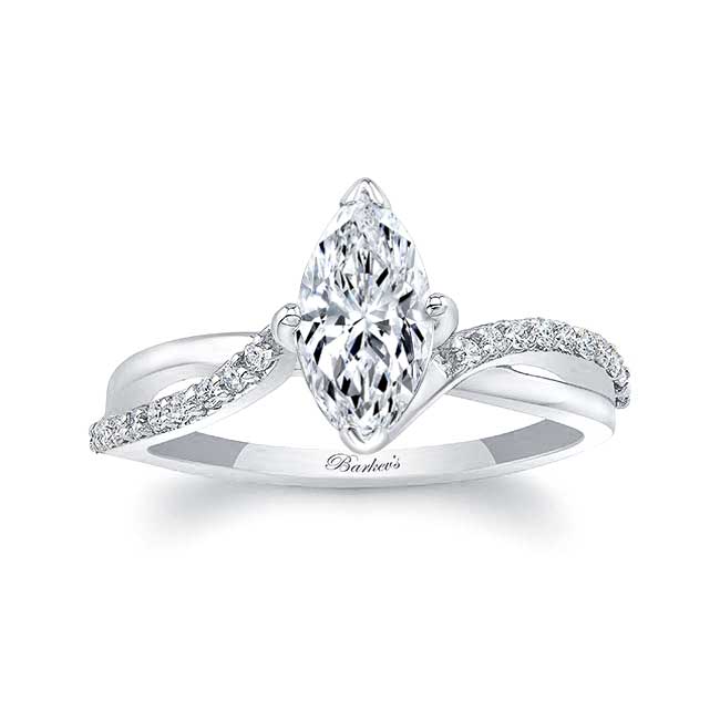 Marquise Engagement Ring With Twisted Band