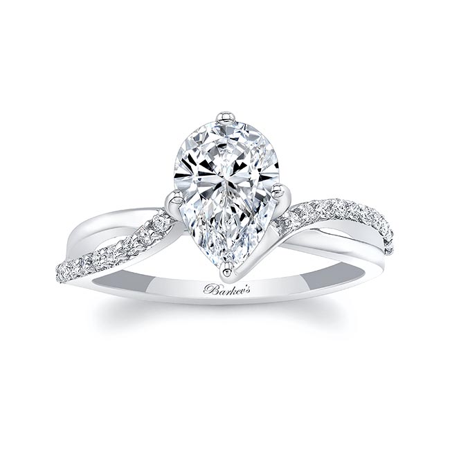 Pear Shaped Engagement Ring With Twisted Band