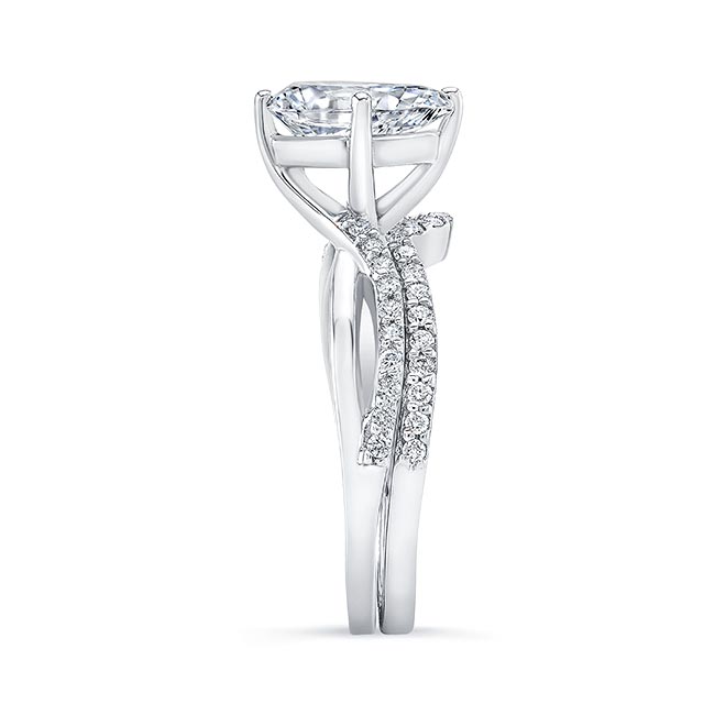 Pear Shaped Moissanite Twist Bridal Set Image 3