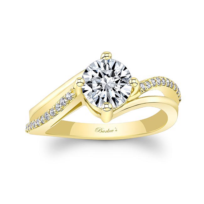 Yellow Gold Split Shank Engagement Ring