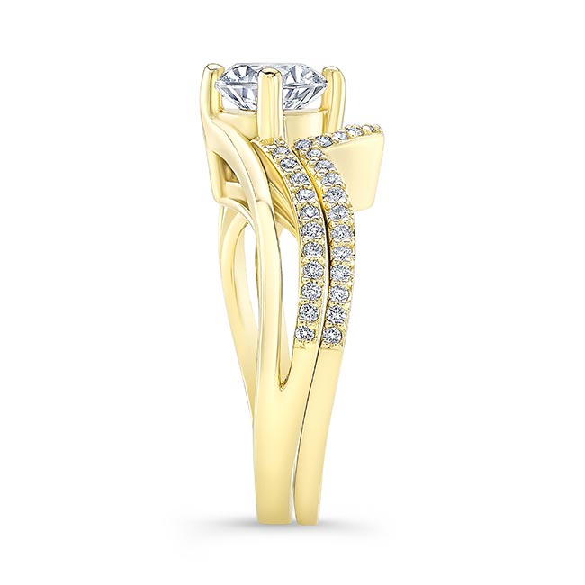 Yellow Gold Split Shank Wedding Set Image 3