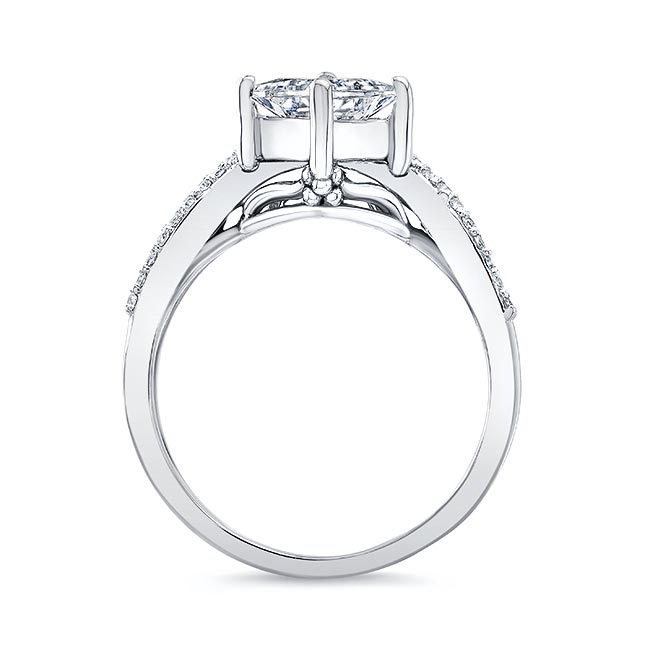 Unique Princess Cut Moissanite Engagement Ring Image 2