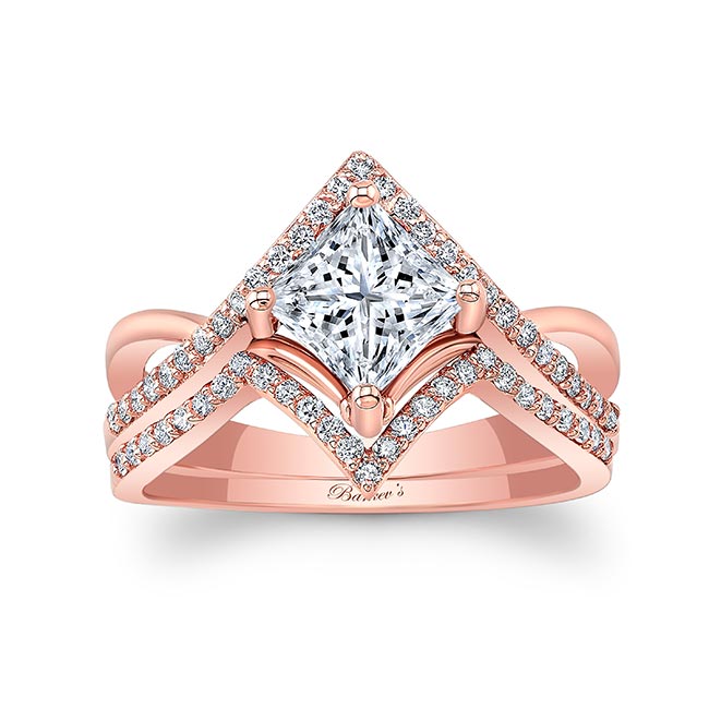 Unique Princess Cut Wedding Set