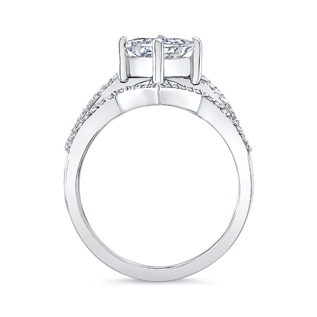 Unique Princess Cut Moissanite Wedding Set Image 2