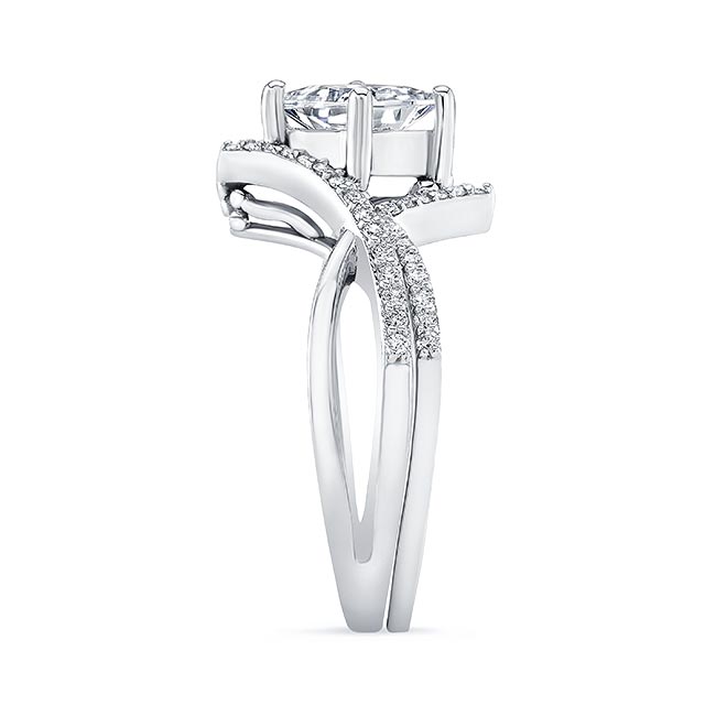 Unique Princess Cut Moissanite Wedding Set Image 3