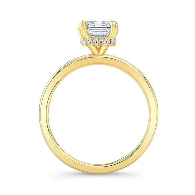 Yellow Gold Lia Emerald Cut Moissanite Engagement Ring Image 2