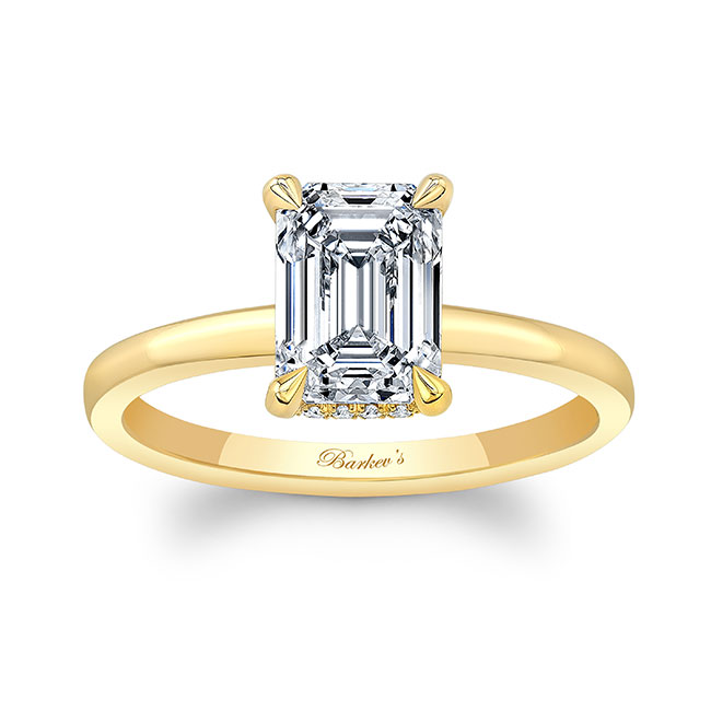 Lia Emerald Cut Moissanite Engagement Ring