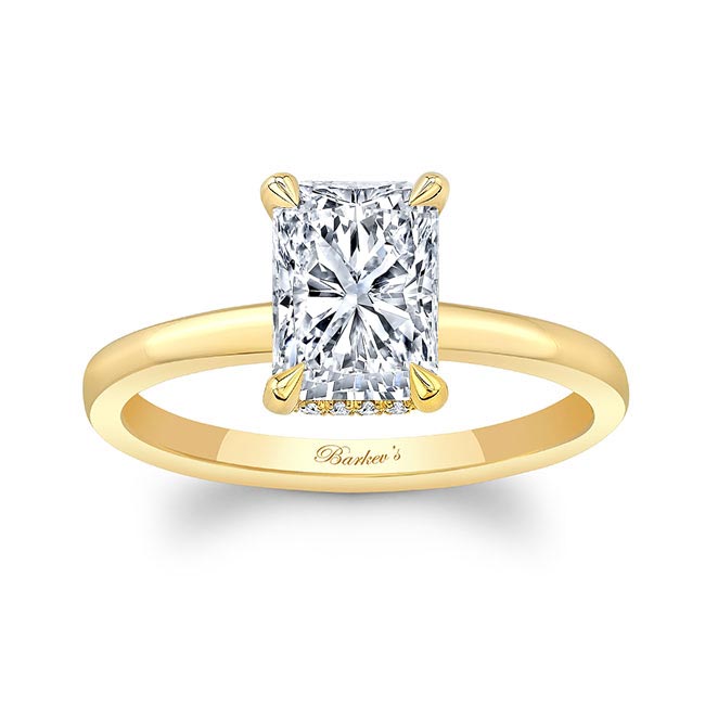 Yellow Gold Lia Radiant Cut Moissanite Engagement Ring