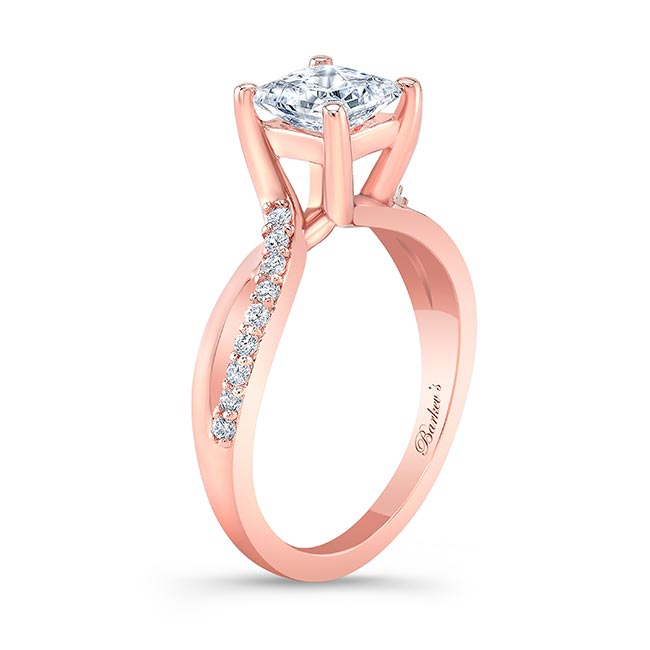 Rose Gold Princess Cut Moissanite Ring Image 2