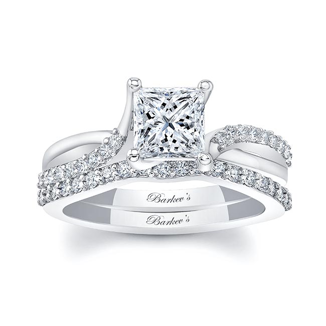 Princess Cut Moissanite Ring Set