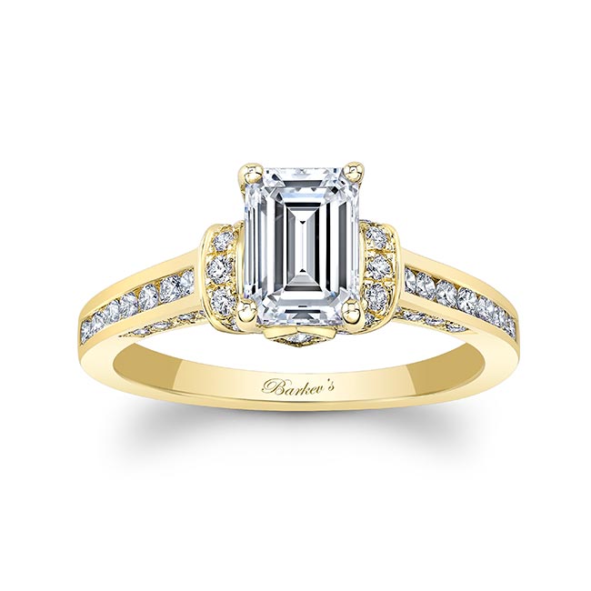 Yellow Gold Emerald Cut Diamond Ring