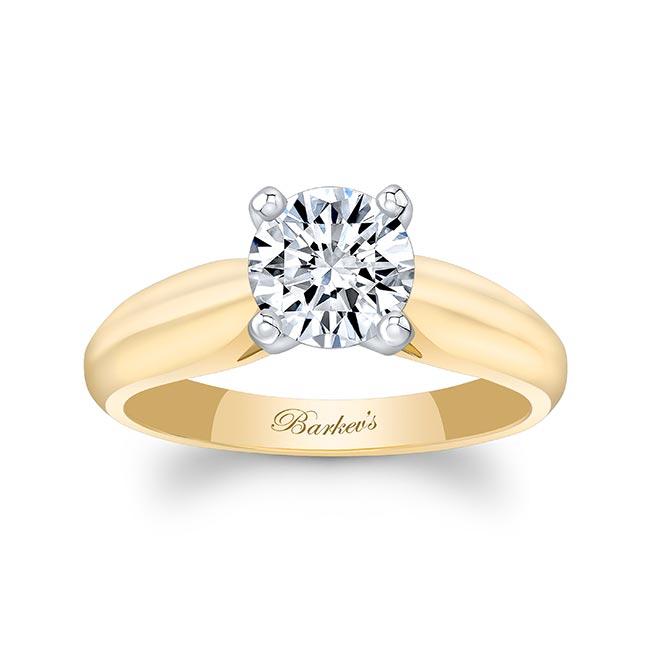 Yellow Gold 1 Carat Lab Diamond Solitaire Engagement Ring