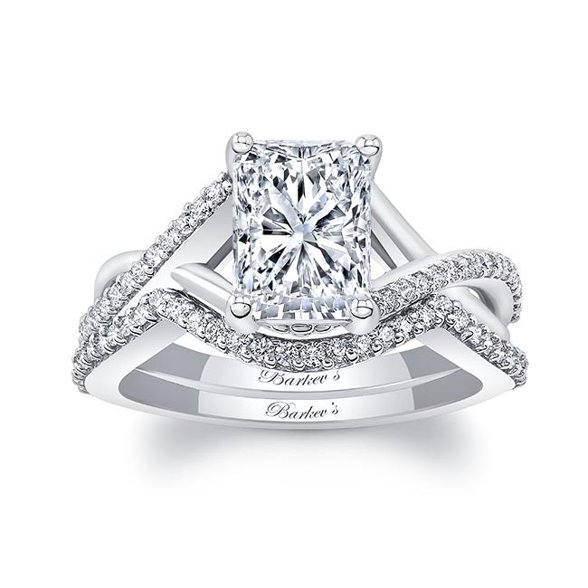 2 Carat Radiant Cut Diamond Ring Set