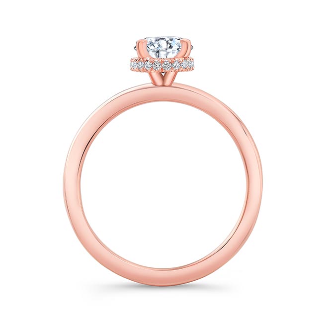 Rose Gold Lia Oval Moissanite Engagement Ring Image 2