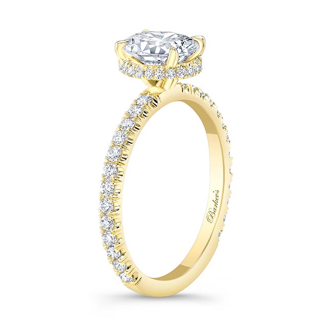 Yellow Gold 1.25 Carat Oval Moissanite Ring Image 2