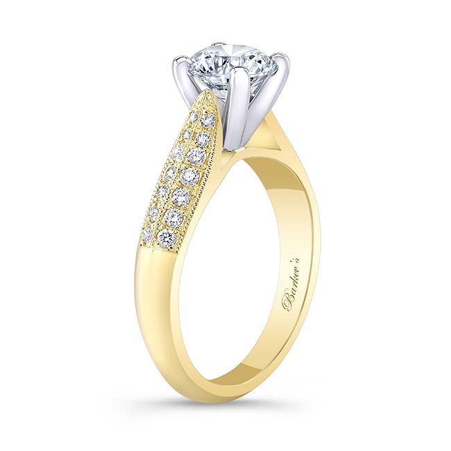 Yellow Gold 2 Row Diamond Ring Image 2