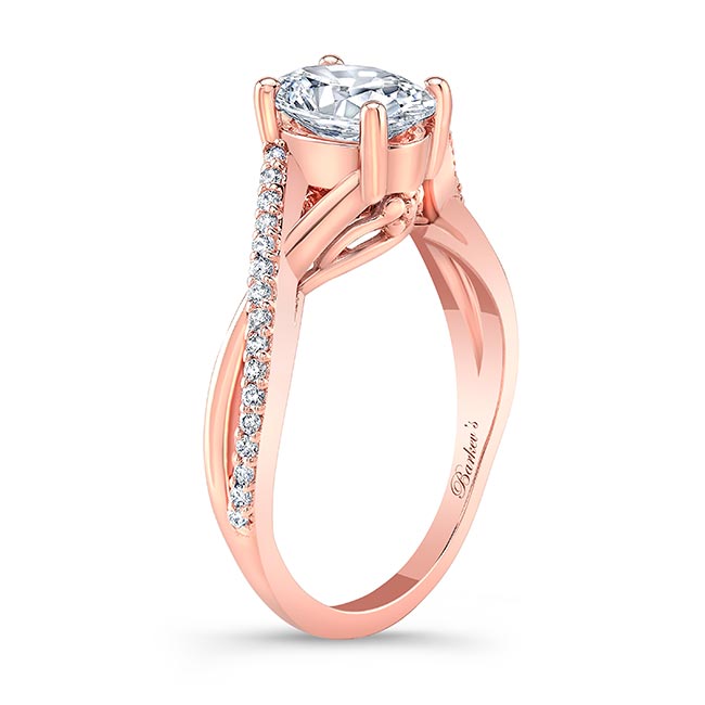 Rose Gold One Carat Oval Diamond Ring Image 2