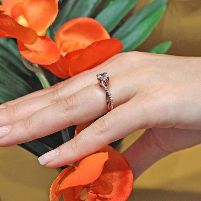 Rose Gold One Carat Diamond Ring Image 5