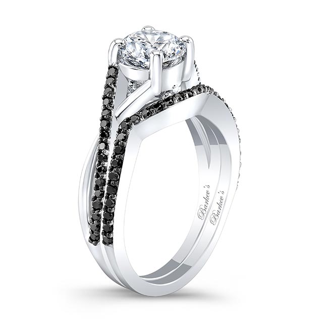 One Carat Black Diamond Accent Bridal Set Image 2