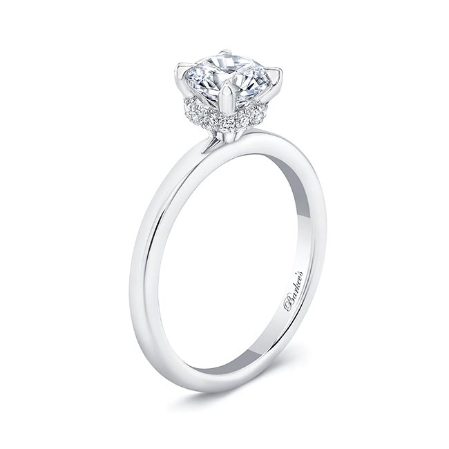 Round Hidden Halo Moissanite Engagement Ring Image 2