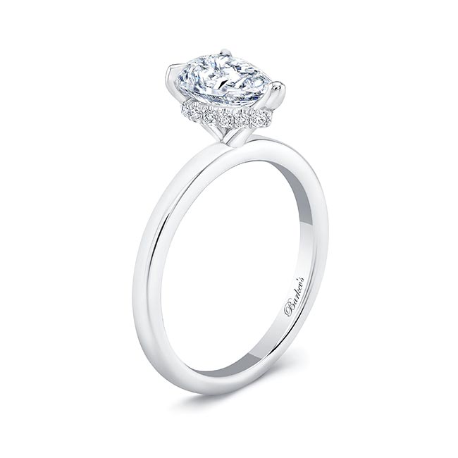 Hidden Halo Pear Moissanite Engagement Ring Image 2