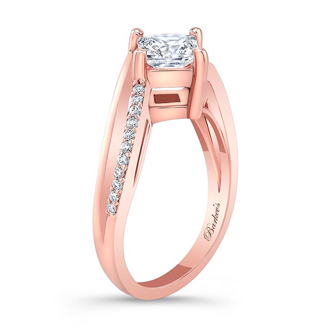 Rose Gold Princess Cut Moissanite Engagement Ring Image 2