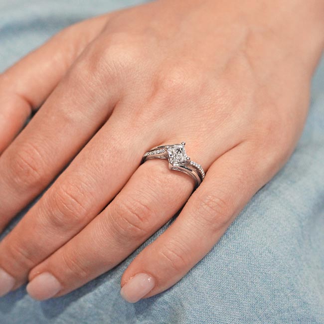 Princess Cut Moissanite Engagement Ring Image 4