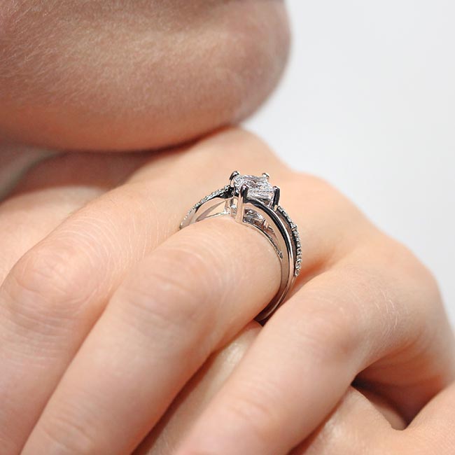 Princess Cut Moissanite Engagement Ring Image 6